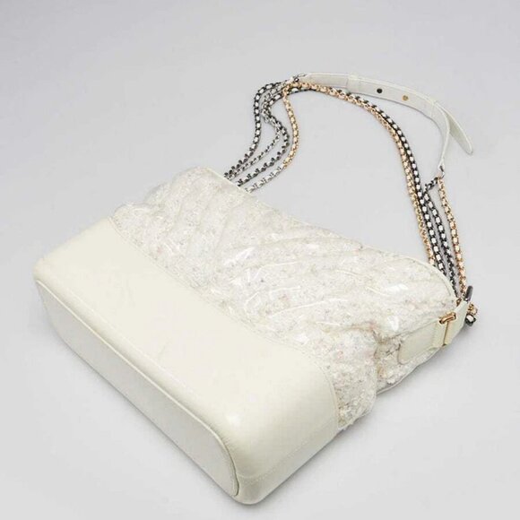 Chanel Transparent PVC and White Tweed Medium Gabrielle Bag - Picture 3 of 12
